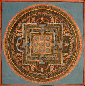 Vintage Full Gold Mandala Thangka | Tibetan Wall Hanging| Yoga Meditation Tool | Spiritual Art For Altar Space